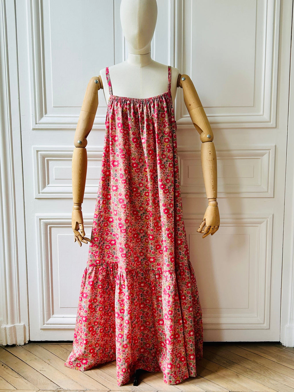 Robe longue à volant fabriquée en France