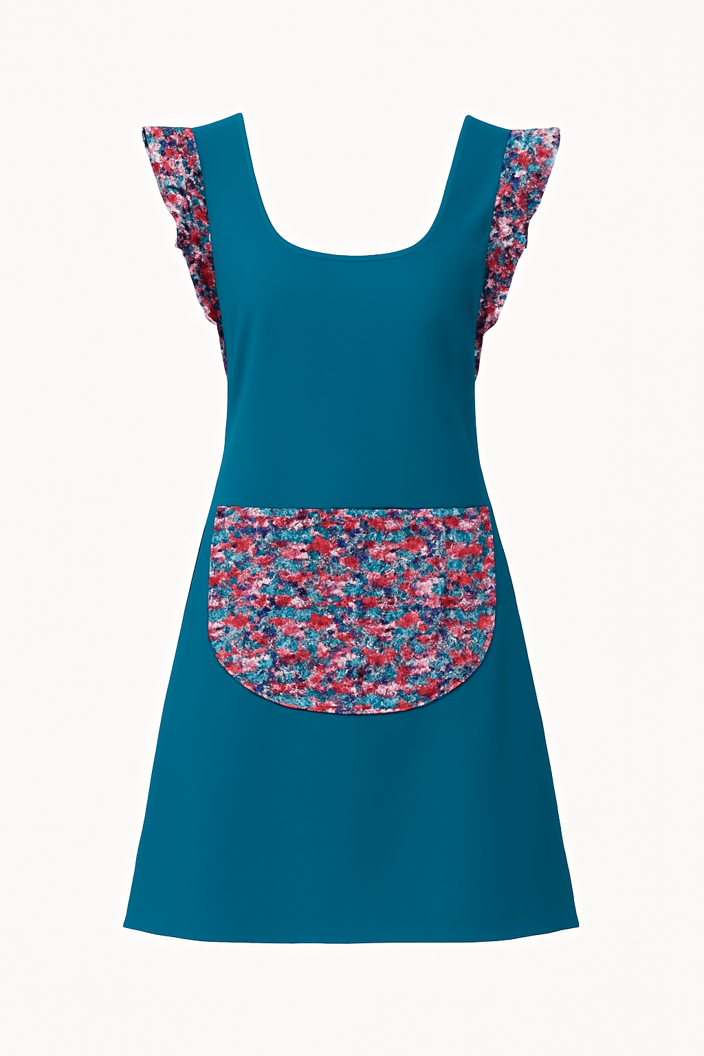 Tablier à volants en coton et Liberty fabriqué en France