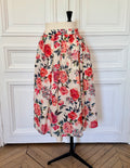 Jupe en coton fleurie rose
