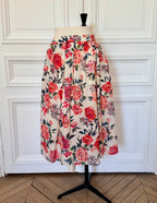 Jupe en coton fleurie rose