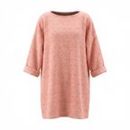 Robe en tweed manches longues saumon fabriquée en France