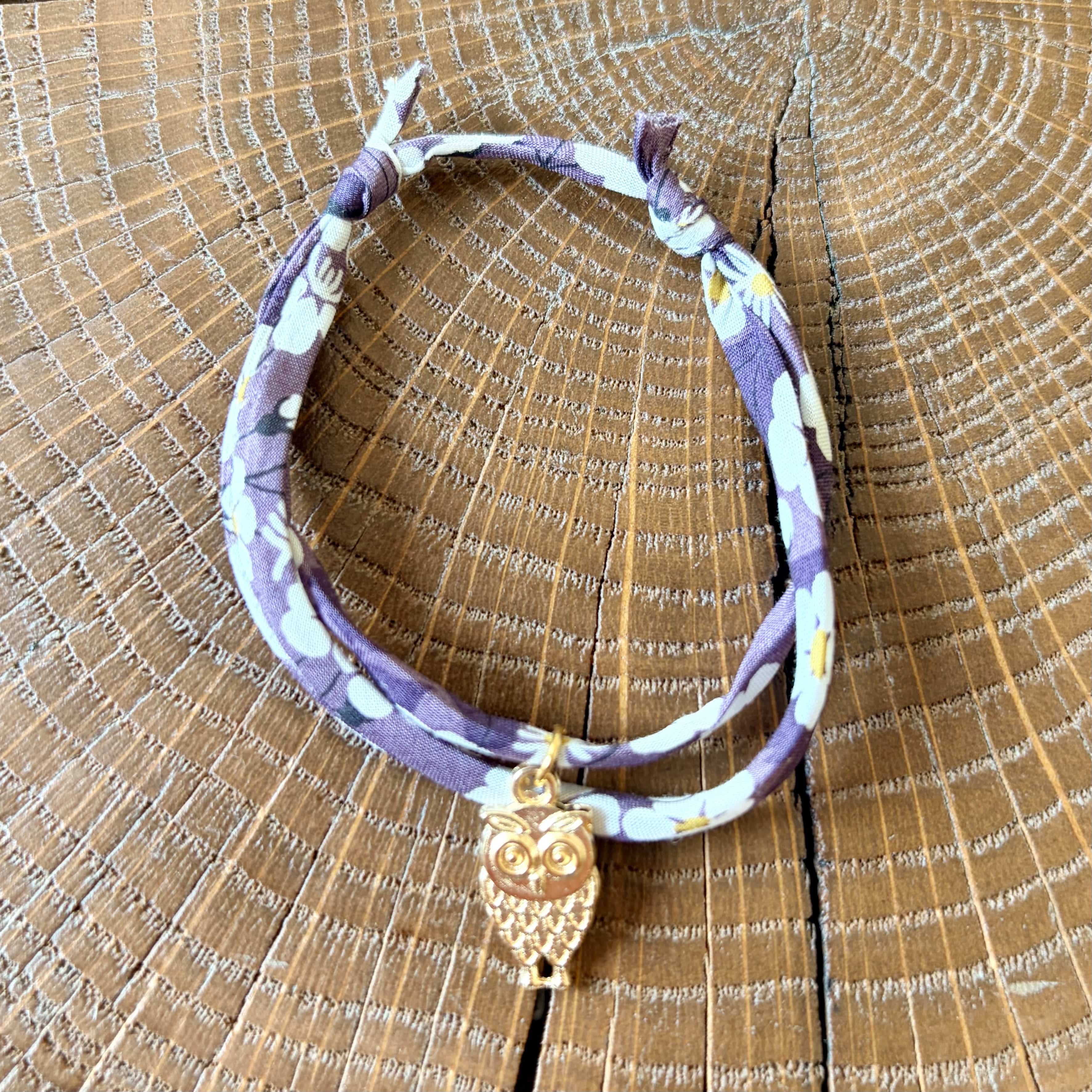 Bracelet Evesome x Le Petit Lien de Paris en Liberty de coton et acier inoxydable doré