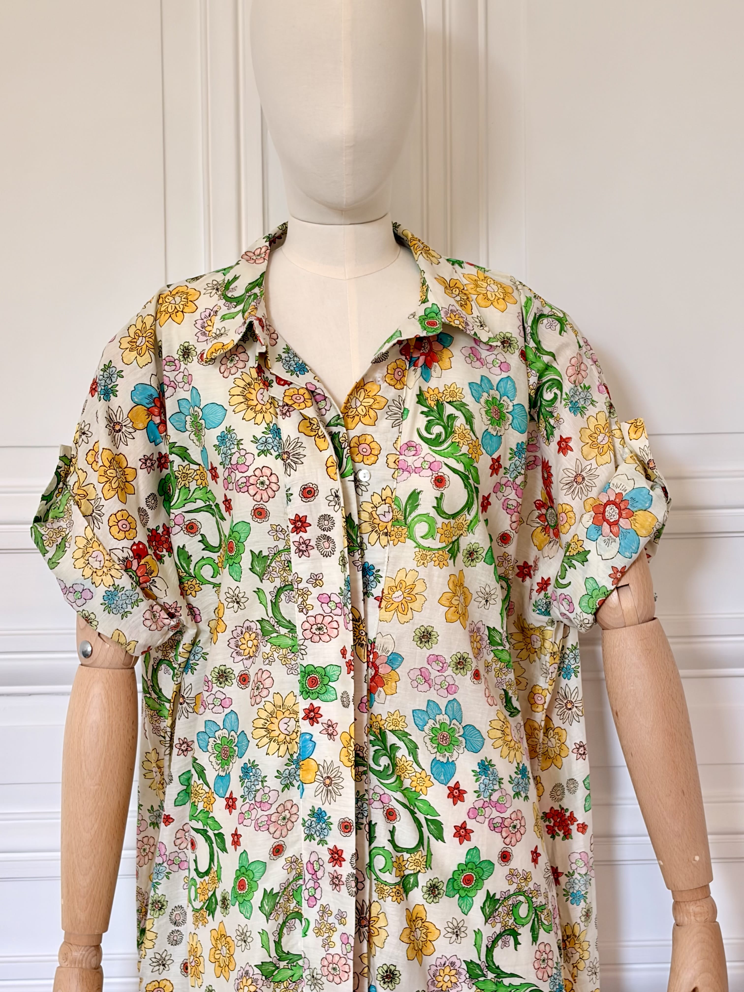 Robe chemise à manches courtes