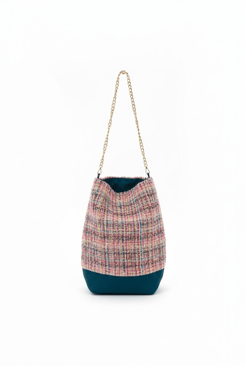Housse sac Aurélie rose et bleu canard