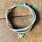 Bracelet Evesome x Le Petit Lien de Paris en Liberty de coton et acier inoxydable doré