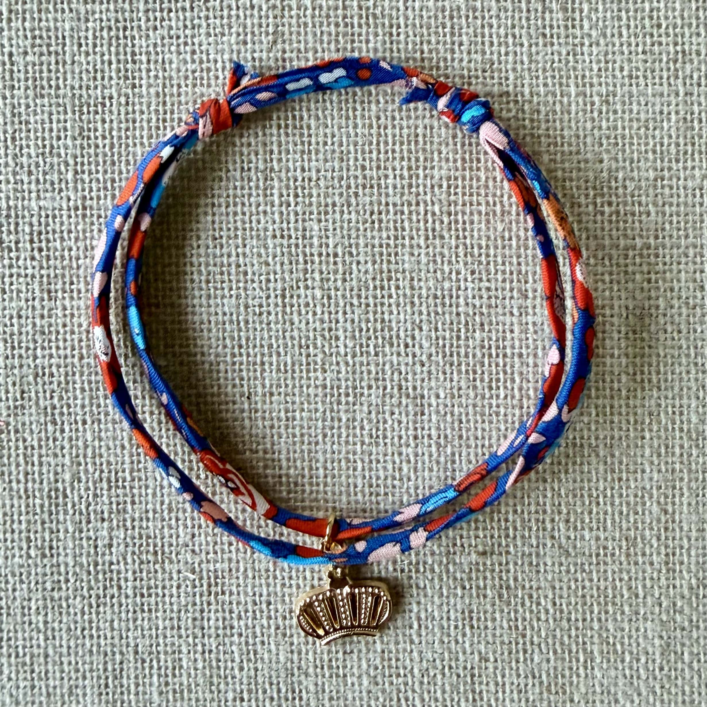 Bracelet Evesome x Le Petit Lien de Paris en Liberty de coton et acier inoxydable doré