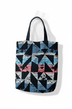 Sac Vivien en tweed bleu, blanc, jaune, corail tissé et fabriqué en France