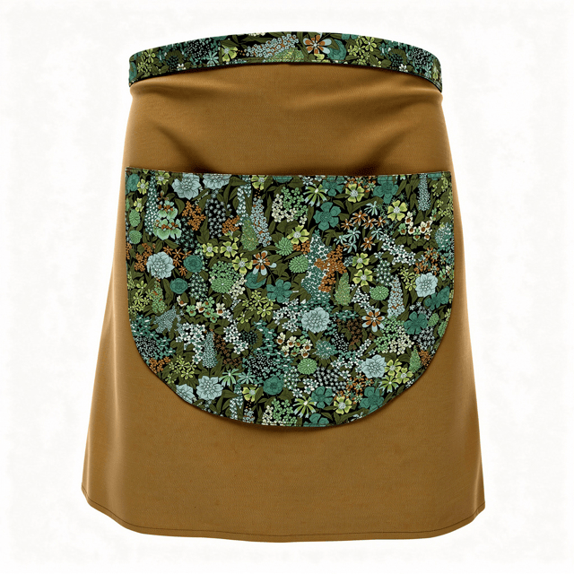 Tablier court en coton et Liberty fabriqué en France