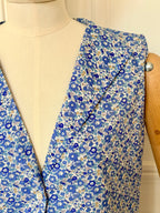 Robe sans manches boutonnée en V fabriquée en France