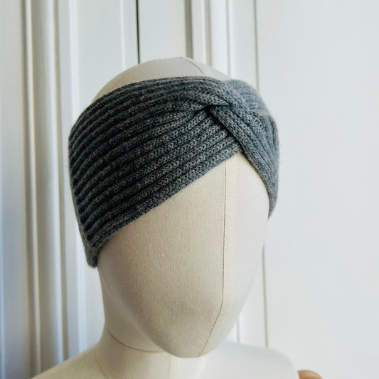 Bandeau 100% cachemire gris clair