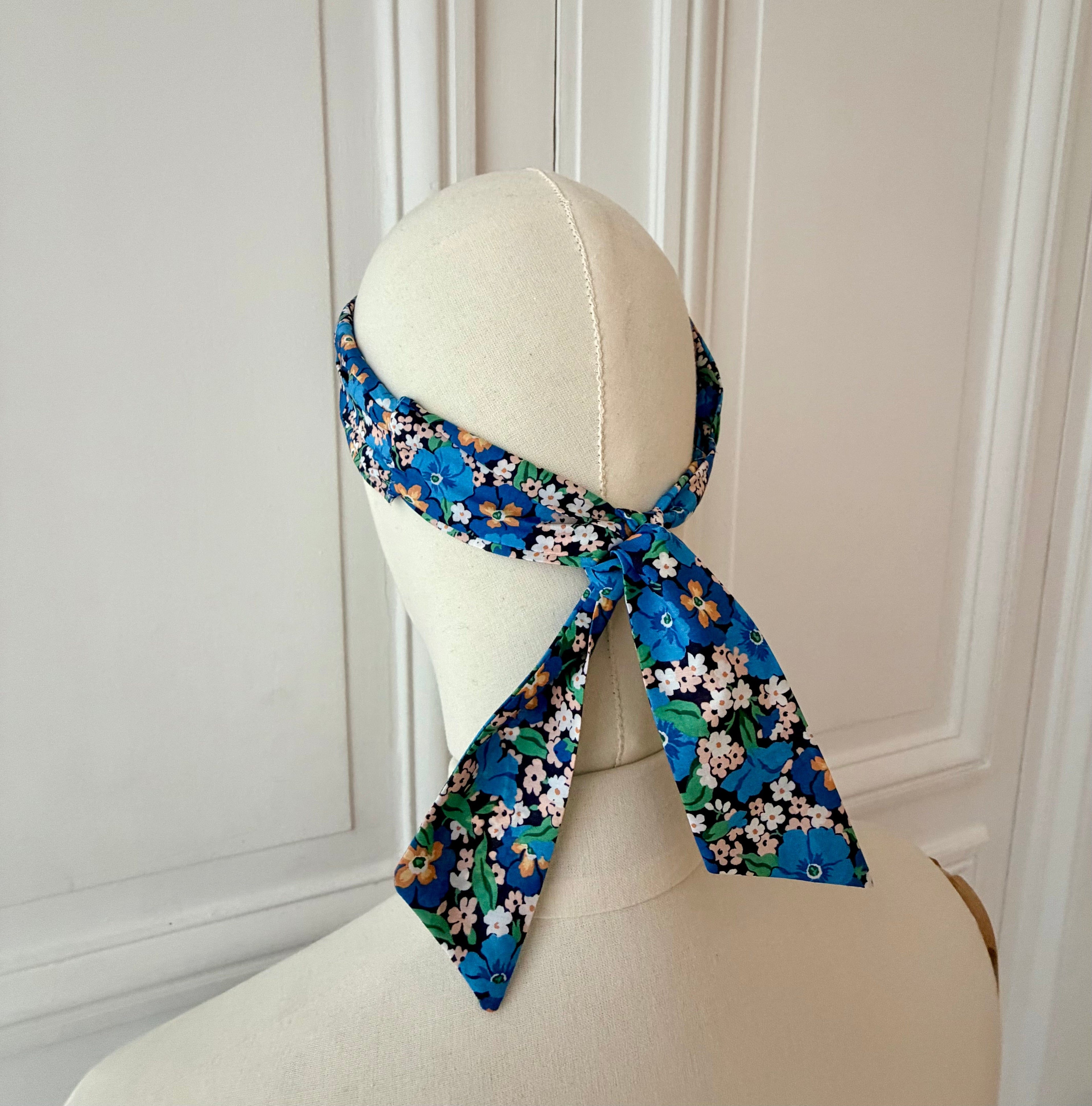 Bandeau à nouer en coton imprimé Liberty