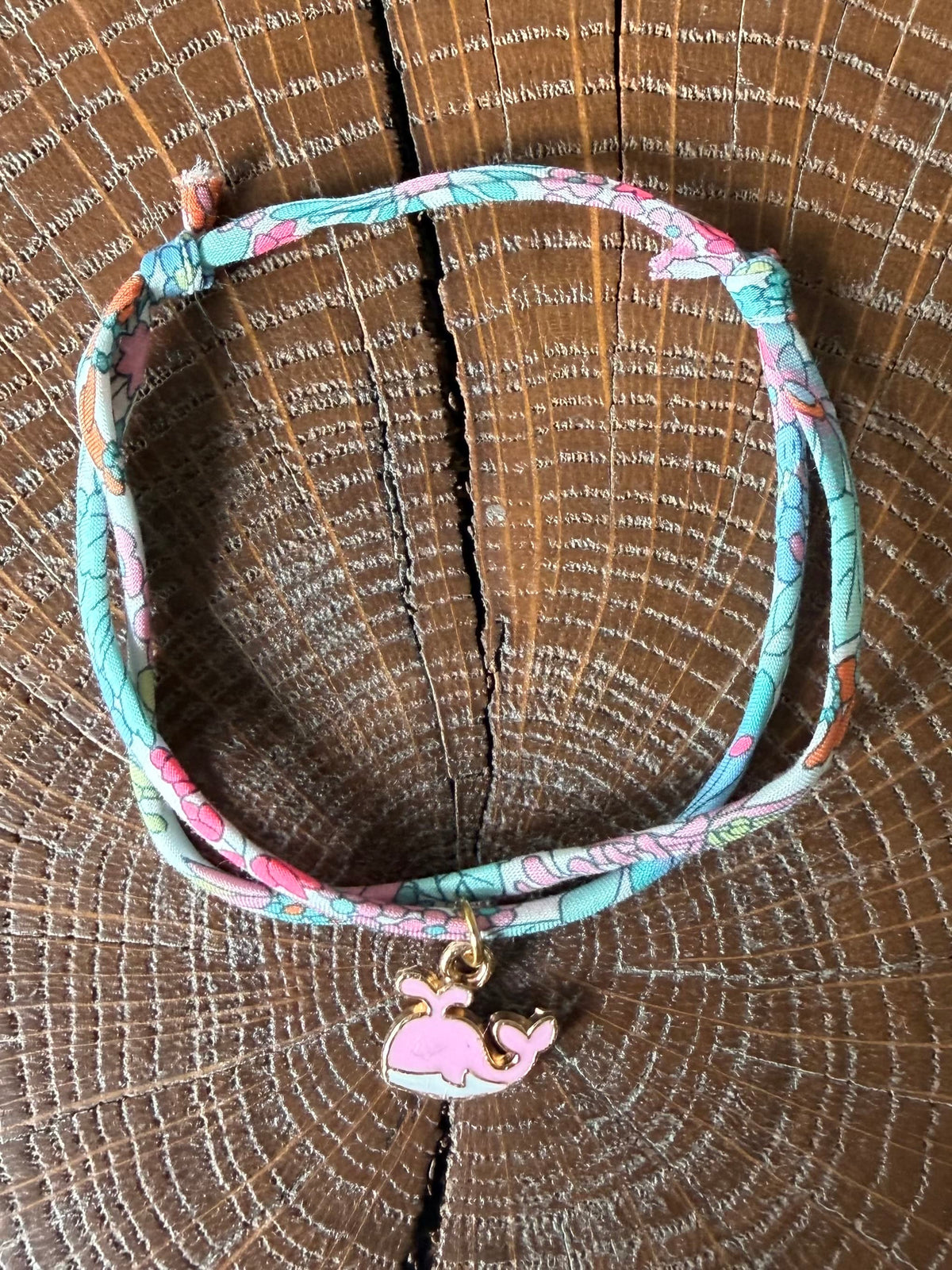 Bracelet Evesome x Le Petit Lien de Paris en Liberty de coton et acier inoxydable doré