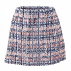 Mini jupe en tweed rose et bleu  fabriqué en France