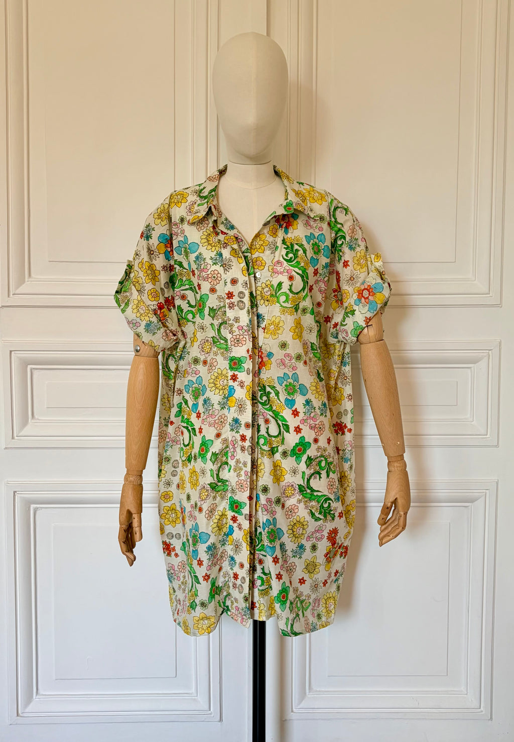 Robe chemise à manches courtes
