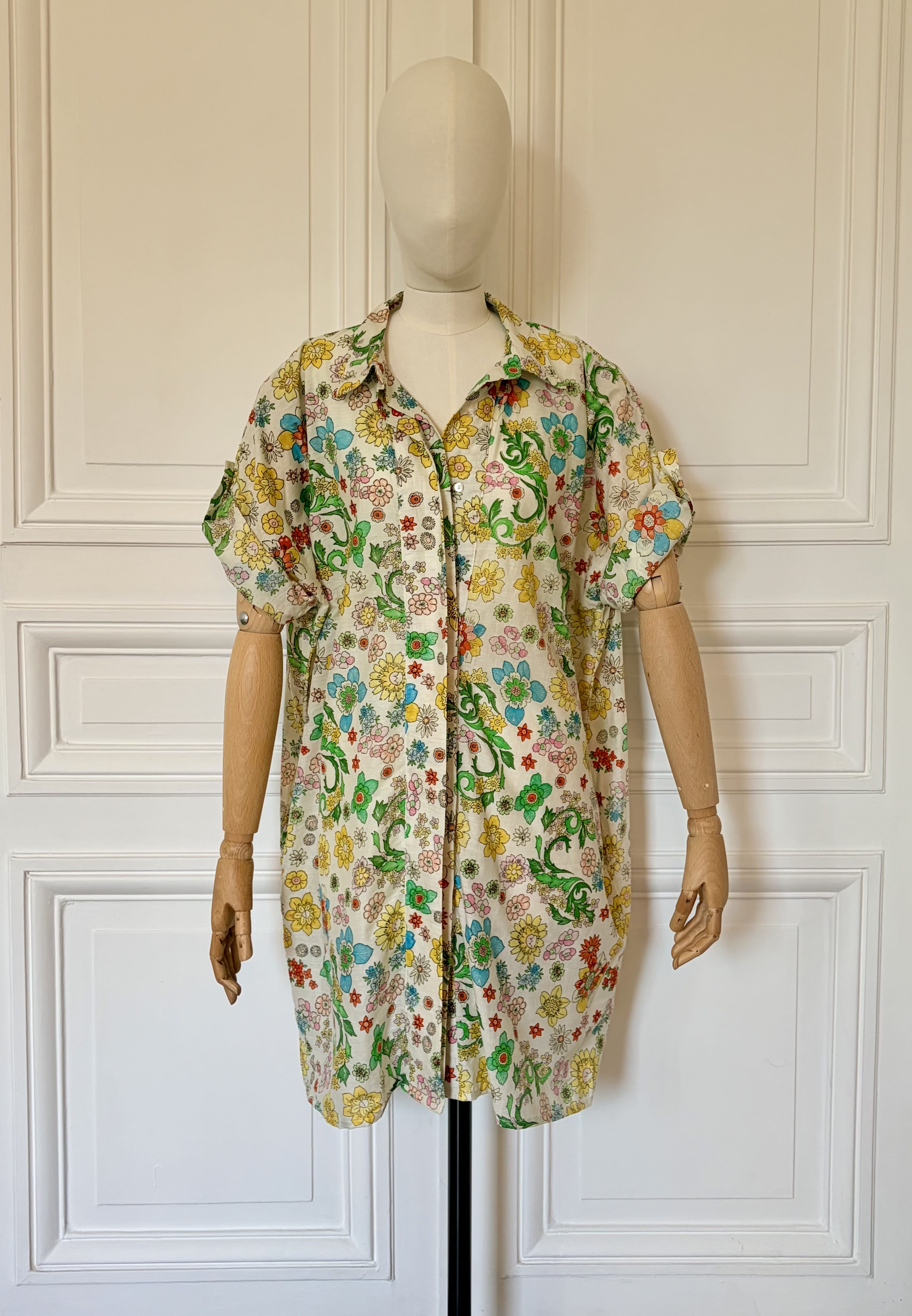 Robe chemise à manches courtes