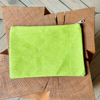 Grande pochette 3 poissons rayures vertes 22x15 cm