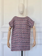 Robe en tweed multicolore tissé et fabriquée en France