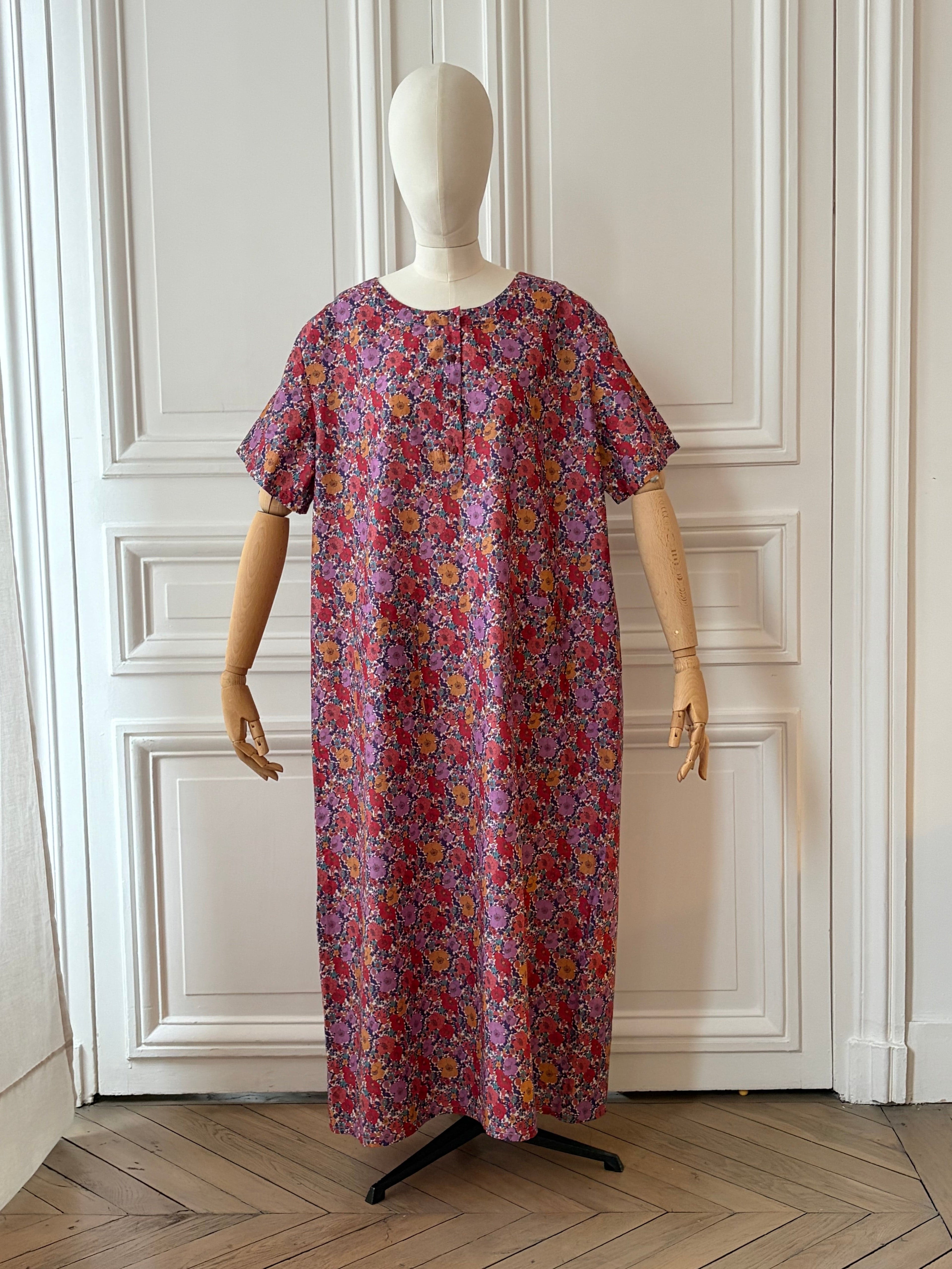 Robe longue à manches courtes fabriquée en France