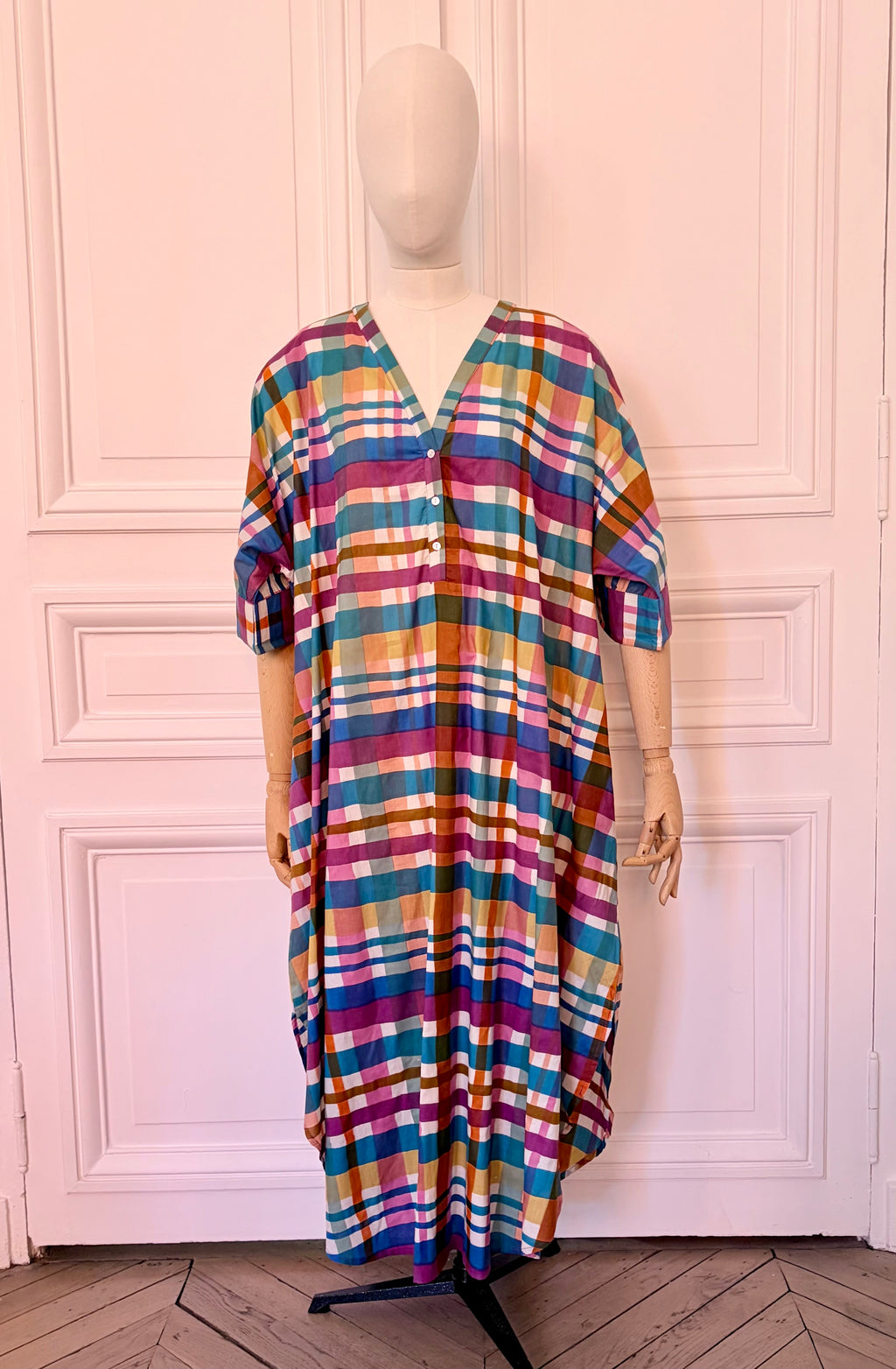 Robe ample en coton rayé