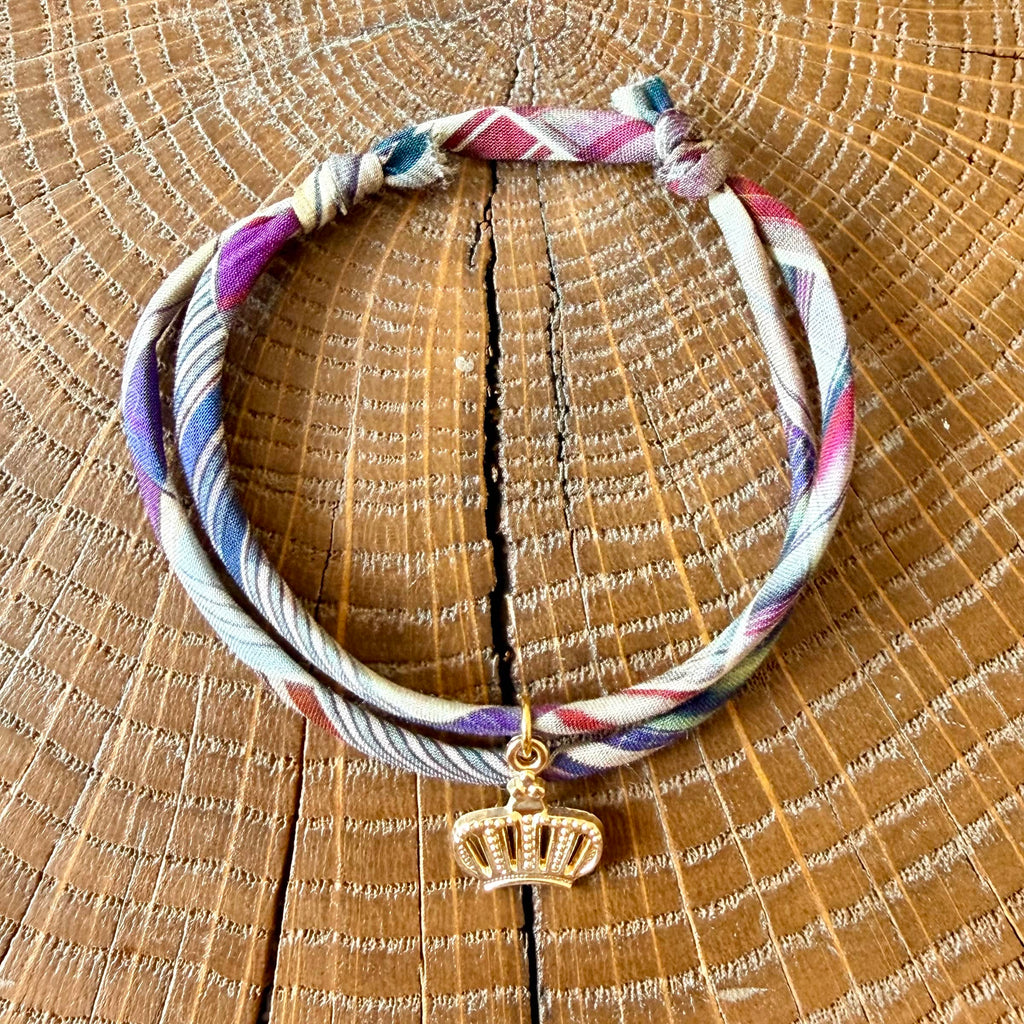 Bracelet Evesome x Le Petit Lien de Paris en Liberty de coton et acier inoxydable doré