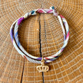 Bracelet Evesome x Le Petit Lien de Paris en Liberty de coton et acier inoxydable doré
