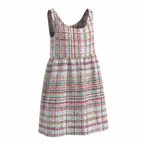 Robe 60’s en tweed multicolore tissé et fabriquée en France