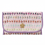 Pochette Alexandre en tweed rose tendre, lilas, jaune moutarde, orange, vert amande et rose fluo tissé et fabriquée en France