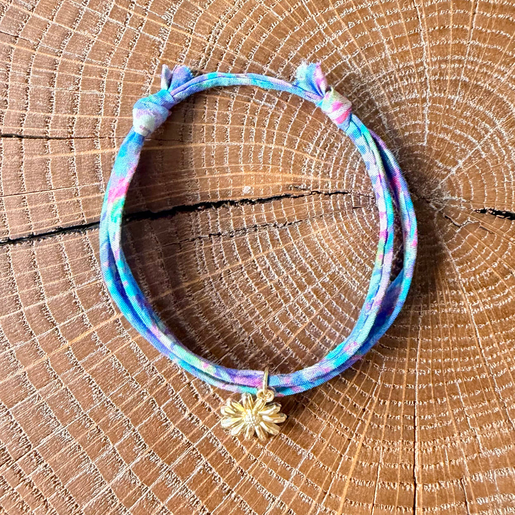 Bracelet Evesome x Le Petit Lien de Paris en Liberty de coton et acier inoxydable doré