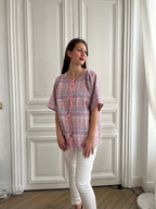 Veste manches courtes multicolore fabriquée en France