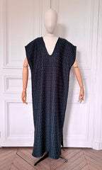 Robe en V longue tweed fabriquée en France