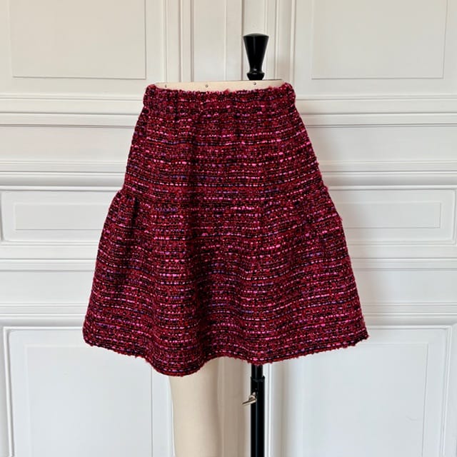 Jupe à volant en tweed fabriquée en France