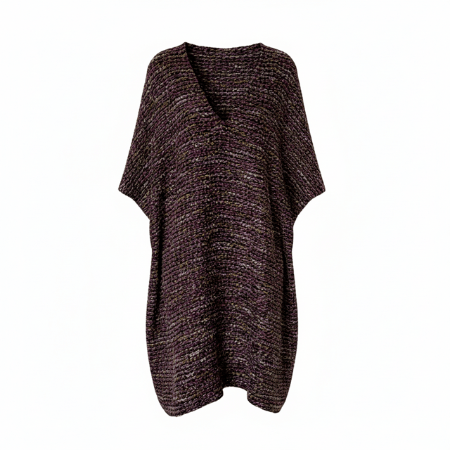 Robe en V courte tweed fabriquée en France