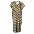 Robe en V longue en Lantana Liberty fabriquée en France