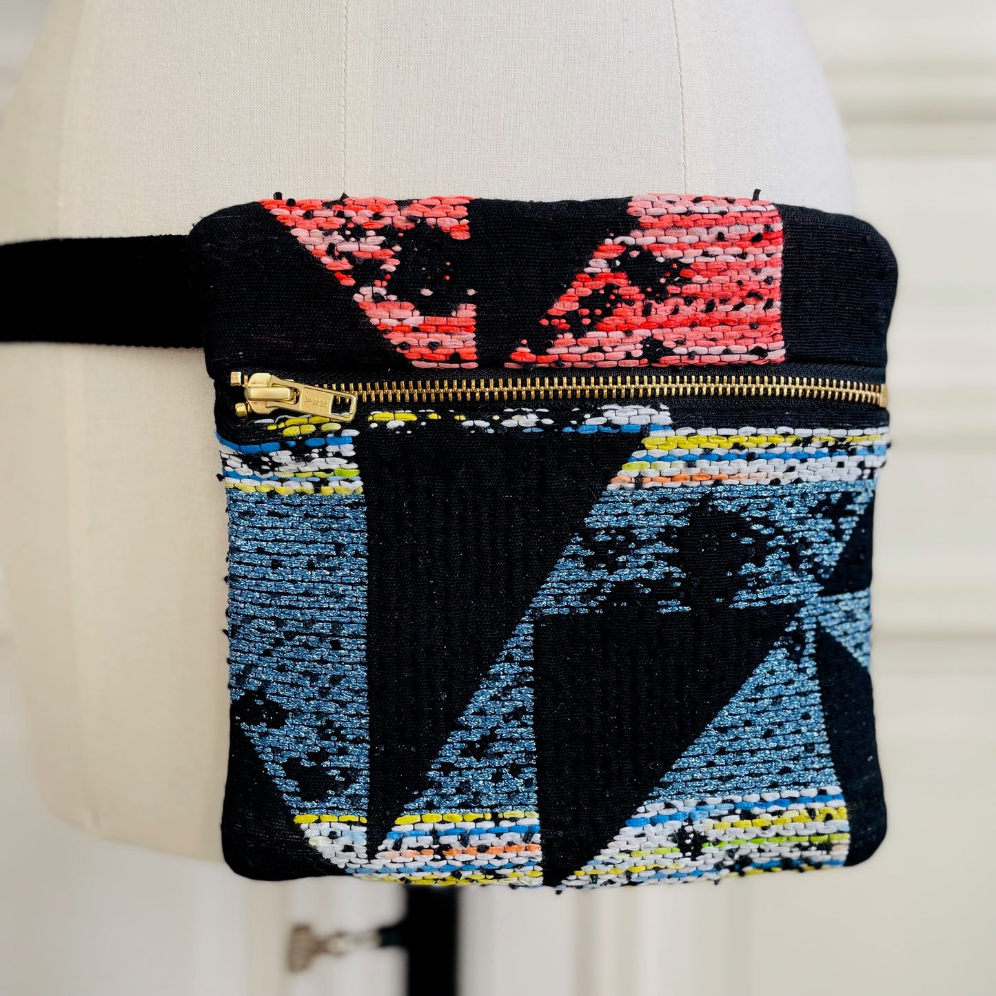 Pochette ceinture Eugénie en tweed multicolore