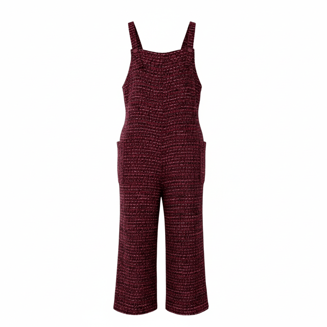 Salopette en tweed multicolore fabriquée en France