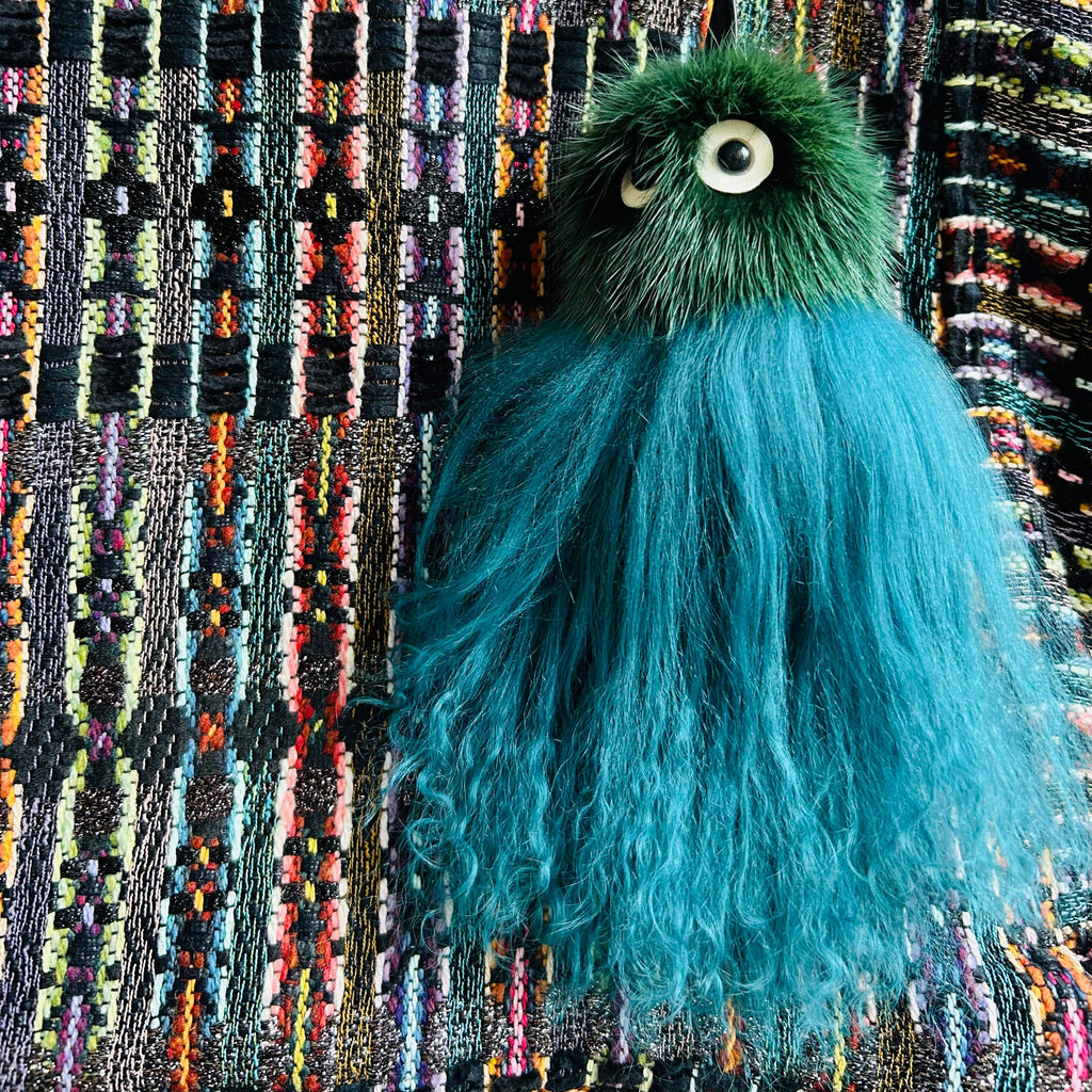 Sac Sébastien en tweed fabriqué en France avec pompon méduse