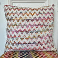 Coussin 50X50 cm en tweed  zig zag tissé et fabriqué en France