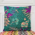 Coussin 35x35 cm en tweed jungle tissé et fabriqué en France