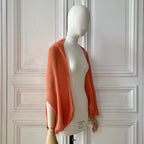 Étole pull corail 58% cachemire 42% lin tricotée en France