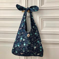 Sac Angèle en tweed méduses bleu marine, turquoise et argenté tissé et fabriqué en France