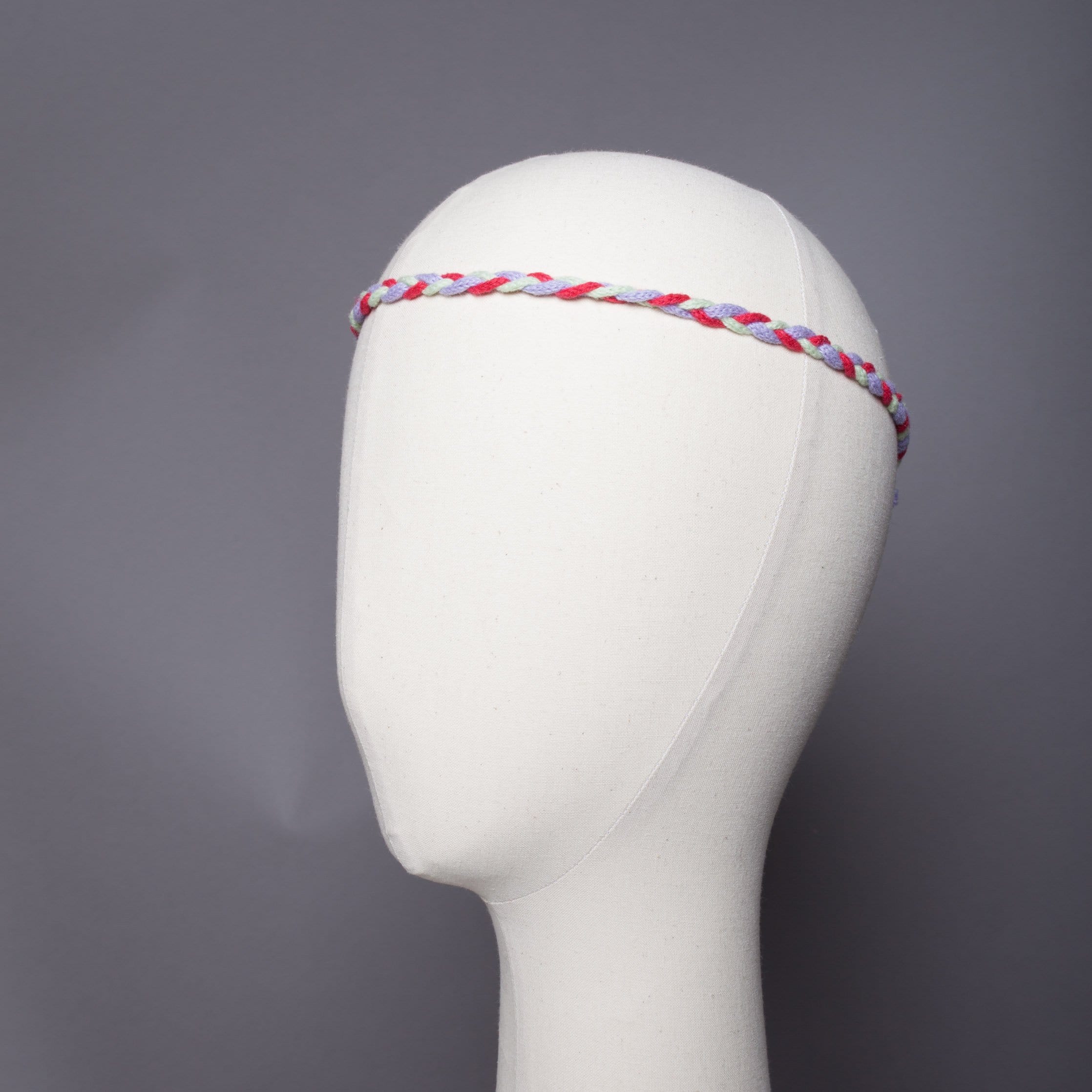 Mini natte headband tricolore Evesome maille mousseuse 100% cachemire - Evesome tricolor headband mini matte 100% cashmere frothy mesh 