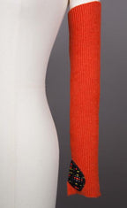 Mitaines à côtes hautes Evesome 100% cachemire avec patchs coeurs en tweed - Evesome 100% cashmere high-waisted mittens with tweed hearts patches