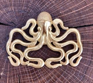 Broche Pieuvre dorée Evesome - Golden Octopus Brooch Evesome