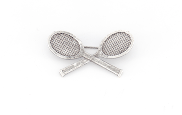 Broche Raquettes de tennis argentée Evesome - Silver Evesome Tennis Snowshoe Brooch
