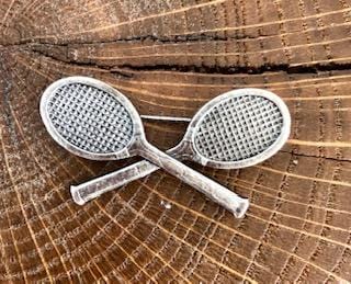 Broche Raquettes de tennis argentée Evesome - Silver Evesome Tennis Snowshoe Brooch