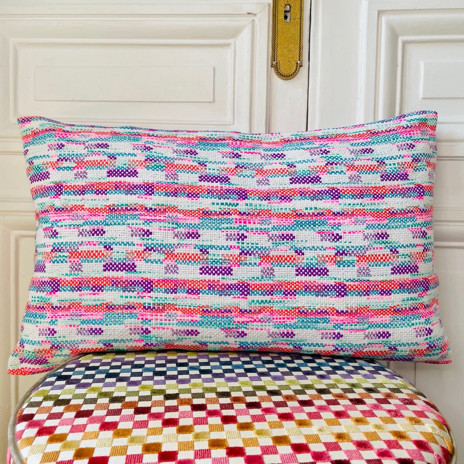 Coussin 65x40 cm en tweed tissé et fabriqué en France