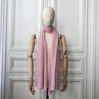 Etole rose layette tricotée en France 200x60 cm 58% cachemire 42% lin