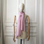 Etole rose layette tricotée en France 200x60 cm 58% cachemire 42% lin
