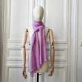Etole lilas tricotée en France 200x60 cm 58% cachemire 42% lin
