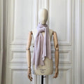 Etole blanc rosé tricotée en France 200x60 cm 58% cachemire 42% lin
